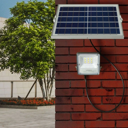 Naświetlacz Solarny Lampa 9x LED 20W 600lm 5000K IP65 VIDEX Czujnik Zmierzchu z Pilotem