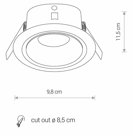 Oprawa Podtynkowa Sufitowa GU10 Biała Wodoodporna IP44 FOXTROT 8373 Nowodvorski