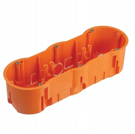 Puszka Instalacyjna Podtynkowa Potrójna Głęboka Elektryczna 3x68 z Wkrętami PAWBOL