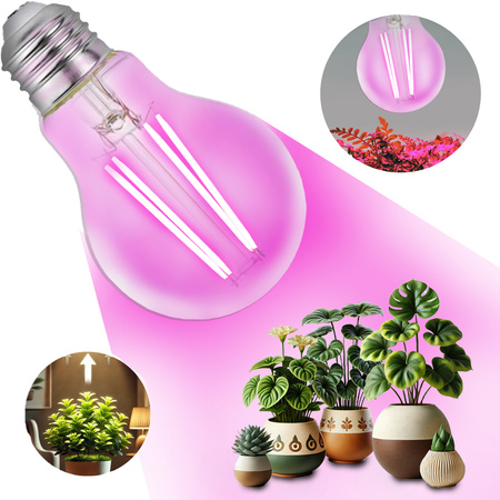 Żarówka LED Do Roślin 8W E27 250lm Wspomagająca Wzrost Doświetlająca KOBI