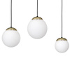 Lampa wisząca SPARTA 3xE14 Biała Kula Złote Elementy Milagro MLP64500 Metal + Szkło