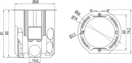 Puszka Instalacyjna Podtynkowa Podwójna Głęboka Elektryczna 1x60 z Wkrętami PAWBOL