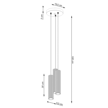 Lampa Wisząca Sufitowa 3x GU10 Aluminiowa Taupe Karbon Deep Space SL.1775 Sollux