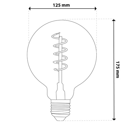 6x Żarówka LED E27 Kula G125 6W = 50W 660LM 2200K Ciepła 360° Dymiona Filament LUMILED