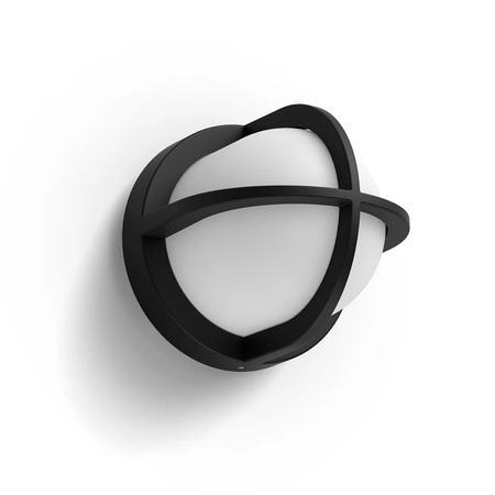 Lampa Ogrodowa LED Kinkiet Elewacyjny ASTILBE myGarden E27 IP44 Okrągła Czarno-Biała PHILIPS