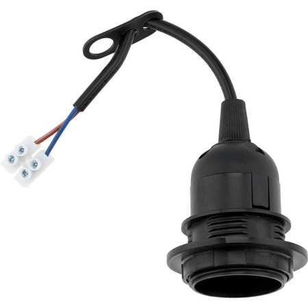 Oprawka Remontowa Budowlana na Żarówke E27 Prowizorka z Przewodem i Kostką Zaciskową czarna