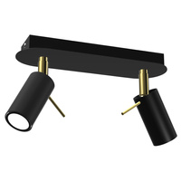 Lampa Sufitowa PRESTON Złota Czarna 2x mini GU10 Milagro