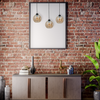 Lampa wisząca SOFIA 3xE27 MLP6581 Bursztynowy Klosz Kula Milagro Metal + Szkło