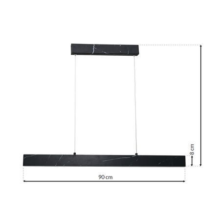 Lampa wisząca PIERCE 18W LED Minimal Czarny Marmur ML6473 Milagro Metal + Tworzywo sztuczne