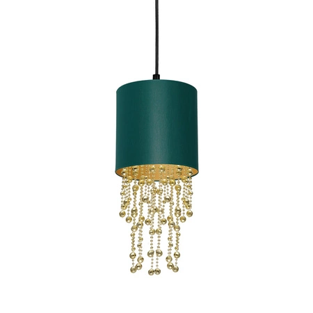 Lampa wisząca ALMERIA 1xE27 Elegancka Sznury Korali Zielona MLP6449 Milagro Metal + Tworzywo sztuczne+ Tkanina