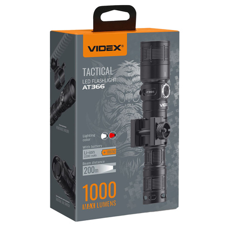 Latarka Ręczna Akumulatorowa LED 10W 1000lm 5 Trybów Pracy USB-C Wodoszczelna IP66 Videx
