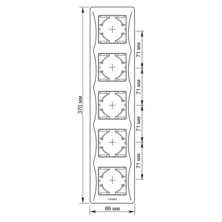 Ramka Pozioma do Gniazdek Pięciokrotny Natynkowa Czarna BINERA VIDEX