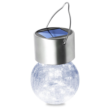 Lampa Solarna LED KULKA Ogrodowa Wisząca Szklana MARANTA IP44 6500K LUMILED