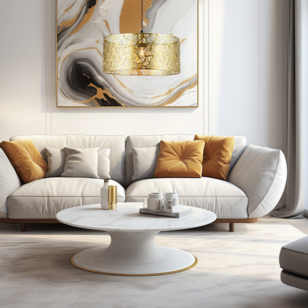 Lampa Sufitowa Natynkowa Wisząca Blossom Kwiatowy Wzór 1xE27 Złota MILAGRO