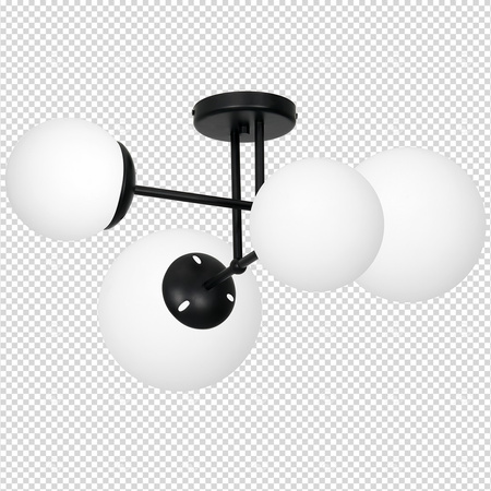 Lampa Sufitowa Żyrandol LIMA Czarna 4xE14 Milagro