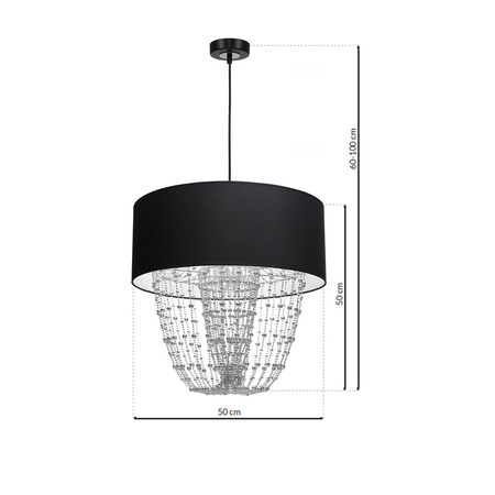 Lampa wisząca ALMERIA 1xE27 Elegancka Sznury Korali Chrom MLP6432 Milagro Metal + Tworzywo sztuczne+ Tkanina