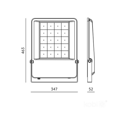 Naświetlacz LED Zewnętrzny Ogrodowy 300W 45200lm 4000K Neutralny 90° Ściemnialny IP65 IK08 Czarny US Kobi