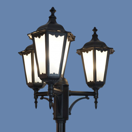 Lampa Ogrodowa Zewnętrzna Słupek LATARNIA E27 Retro Classic OGMWN 3 195-295cm czarny Su-Ma