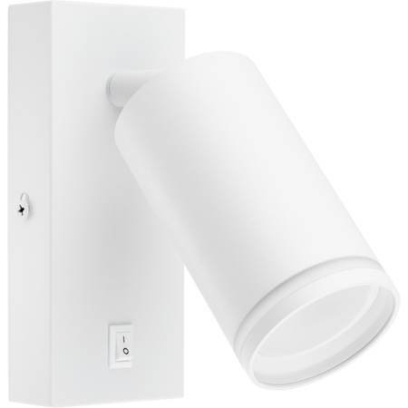 Lampa ścienna Kinkiet GU10 RING z włącznikiem biały