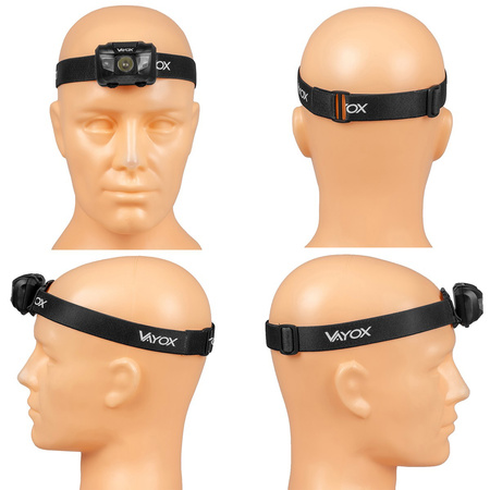 Latarka Akumulatorowa Czołowa 100lm LED + 2x LED VA0178 VAYOX