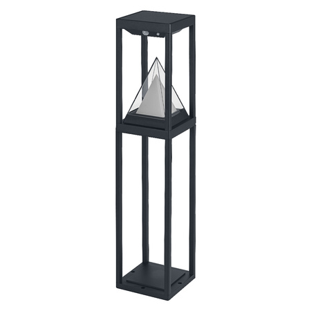 Lampa Solarna Ogrodowa Słupek Zewnętrzny Stojący LED z Czujnikiem Ruchu i Zmierzchu 6W 400lm 3000K Ciepła RGB Ściemnialna Czarny IP44 Osram SMART+ BT