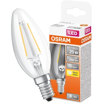 Żarówka LED E14 B35 CL 2,5W = 25W 250lm 2700K Ciepła 300° Filament OSRAM STAR