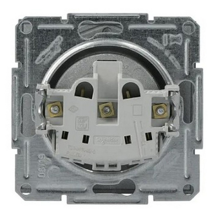 Gniazdo Pojedyncze 2P+PE Jednokrotne z Klapką Podtynkowe Asfora IP44 Antracyt