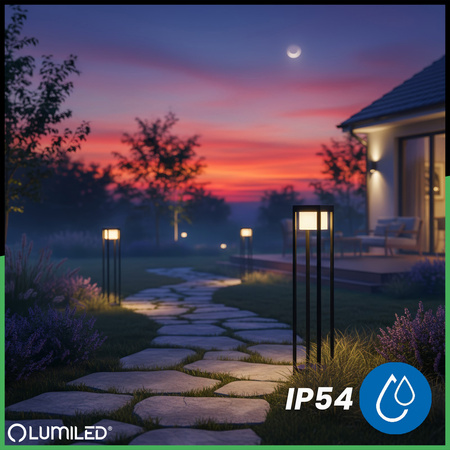 Lampa Ogrodowa Słupek Zewnętrzny Stojący LED 12W 3000K 80cm Czarny QUERCUS LUMILED