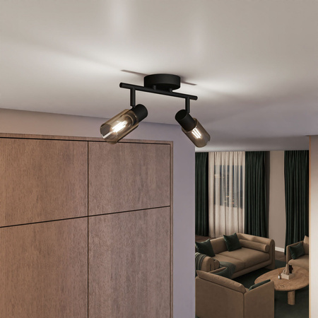 Lampa Sufitowa Reflektor 2x E14 Czarna Palms Philips