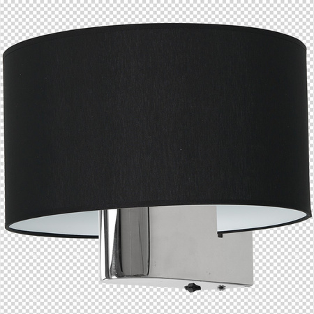 Lampa Ścienna Kinkiet CASINO Czarna Chrom 1xE27 Milagro