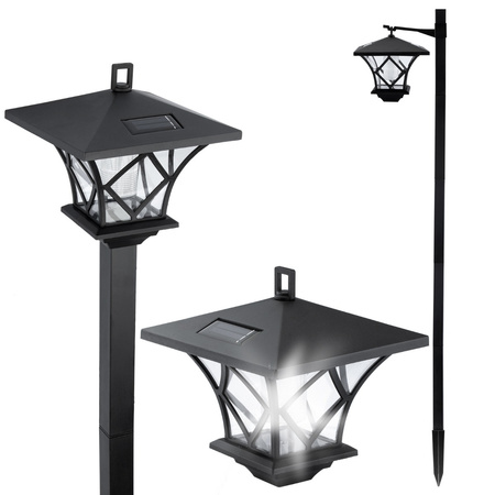 Lampa Solarna Ogrodowa LED LATARNIA Ogrodowa Zewnętrzna 155cm WYSOKA