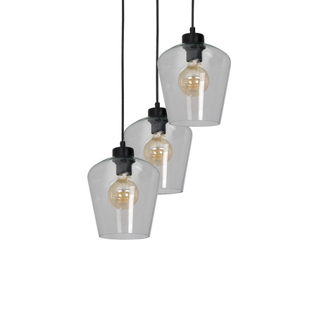 Lampa wisząca SANTIAGO 3xE27 Klosz Transparentne Szkło MLP6611 Metal + Szkło