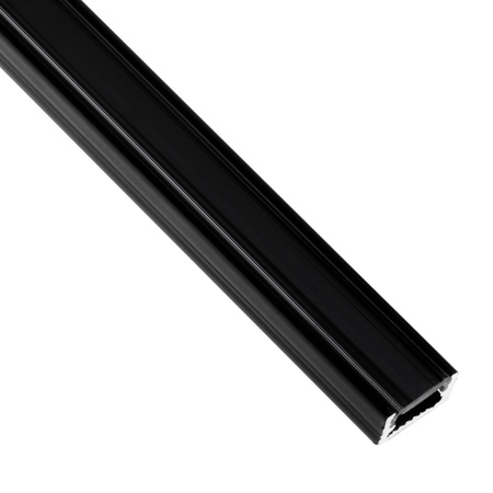 Profil Aluminiowy natynkowy MINI do taśm LED nawierzchniowy, nakładany 1m Czarny + Czarny Klosz