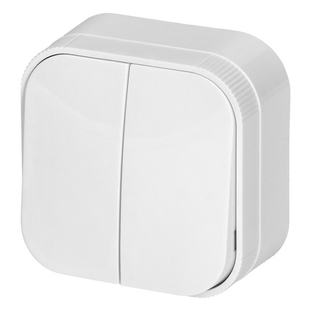 Łącznik Włącznik ToDo Świecznikowy Podwójny Natynkowy IP20 ORNO BIAŁY