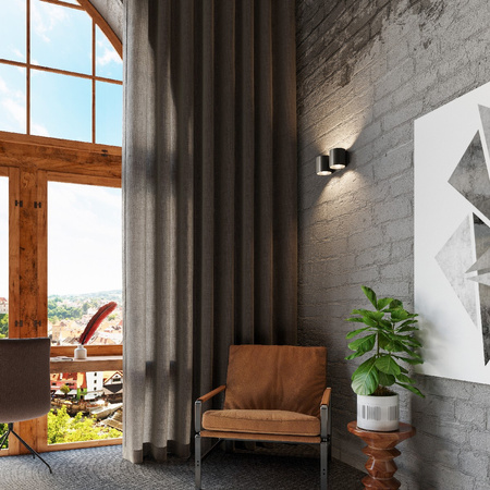 Lampa Ścienna Kinkiet 2x G9 Cylindryczna Czarna Nowoczesna Orbis Sollux