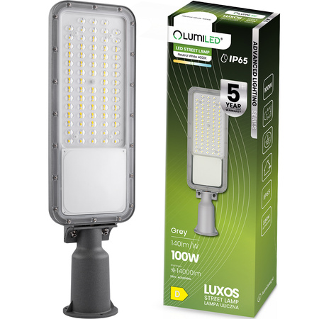 Lampa Uliczna LED LUXOS Przemysłowa Oprawa Drogowa 100W 14000lm 4000K IP65 Advanced Lighting Series LUMILED