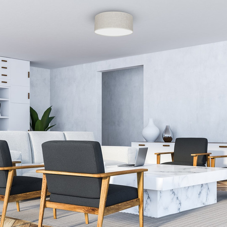 Plafon LED Lampa Sufitowa LINO Biała Lniana 2xE27 Milagro