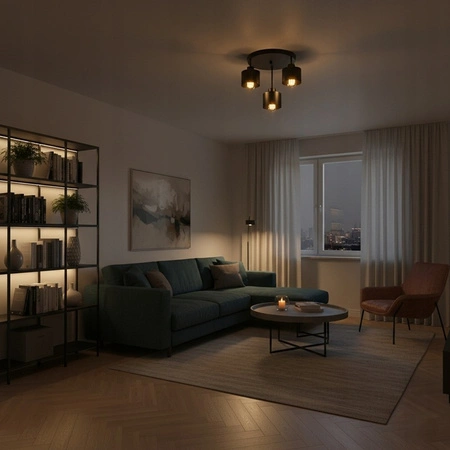 Kinkiet Ścienny Lampa Natynkowa E27 Okrągły Czarny Elza Masterled