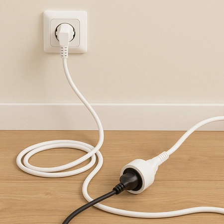 Przedłużacz Sieciowy Kabel z Uziemieniem Listwa Zasilająca 1 Gniazdo 7m Biały Sznur Lendo Lumiled