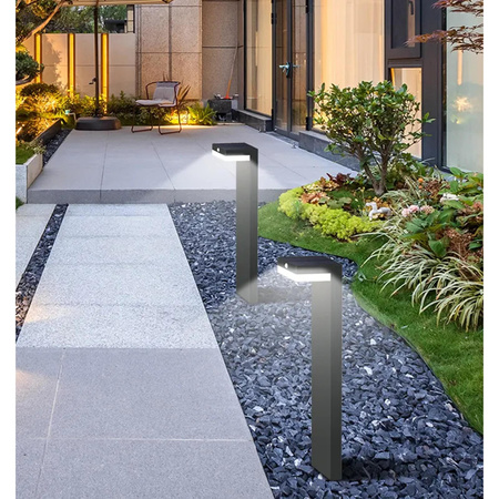 Lampa Solarna Ogrodowa LED Wbijana Ozdobna Słupek Zewnętrzny Aluminiowy Czujnik Ruchu USB C