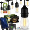 Girlanda Solarna Ogrodowa 15x  LED Ozdobne Żarówki 10m  + PILOT IP65 2700K Ciepła SOLLIS LUMILED