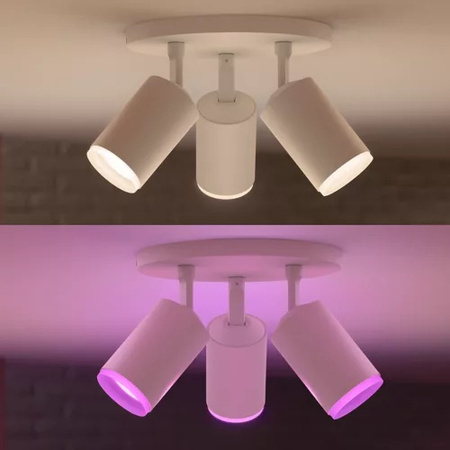 Lampa Sufitowa LED Reflektor 12.6W 1200lm IP20 White and Color Ambiance RGB + TW Biała Inteligentna SMART Zigbee Bluetooth Fugato Philips HUE