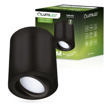 Oprawa Natynkowa HALOGENOWA Spot Tuba Ruchoma GU10 Okrągła Czarna 84mm AMAT-M LUMILED