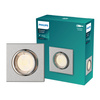 Oprawa Podtynkowa Wpuszczana LED GU10 Ruchoma Aluminiowa Kwadratowa Nikiel Peridot Philips
