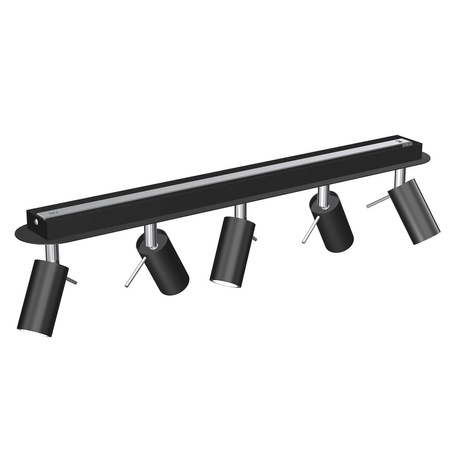 Lampa Sufitowa PRESTON Czarna Chrom 5x mini GU10 Milagro