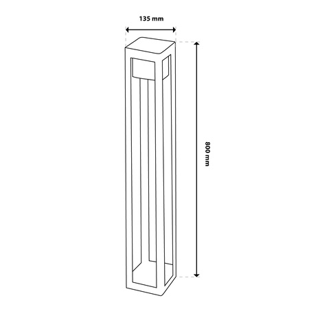 Lampa Ogrodowa Słupek Zewnętrzny Stojący LED 12W 3000K 80cm Czarny QUERCUS LUMILED