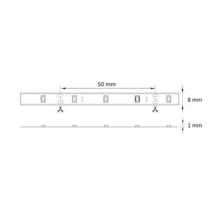 Taśma LED Pasek 12V 10W 300LED 2835 Neutralna 8mm 5m
