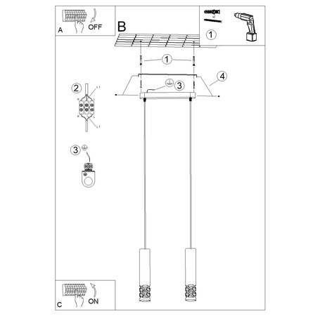 Lampa Wisząca Sufitowa 2x GU10 Biała LIRO Ocean Green SL.1692 Sollux