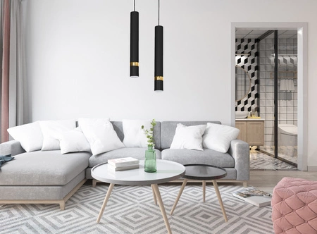 Lampa wisząca JOKER CZARNY/ZŁOTY 1x GU10 MILAGRO Metal styl nowoczesny