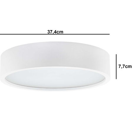 Plafon LED Lampa Sufitowa Natynkowa JASMIN 2x E27 Drewno Biały mat 37cm